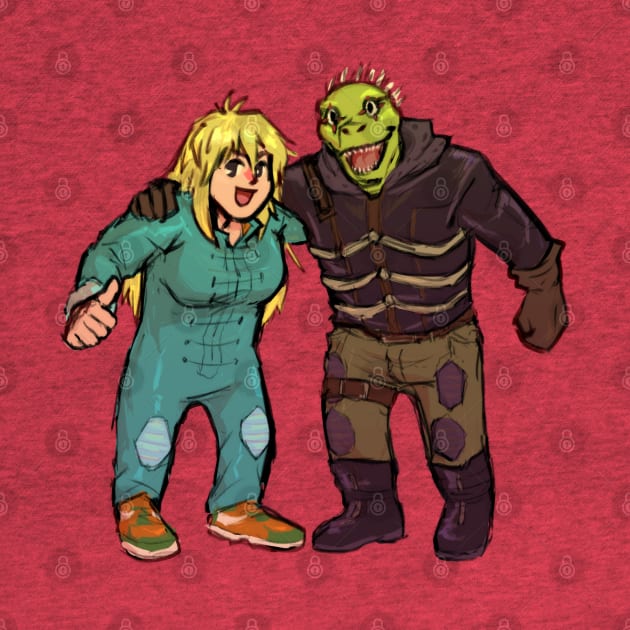 Nikaido and Caiman Dorohedoro by ohlain